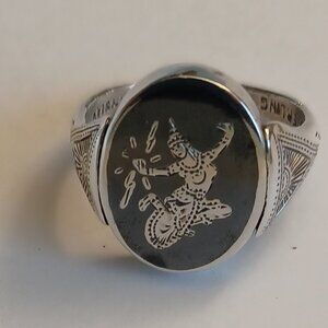 Vintage Siam Flip Ring Dancer In Sterling